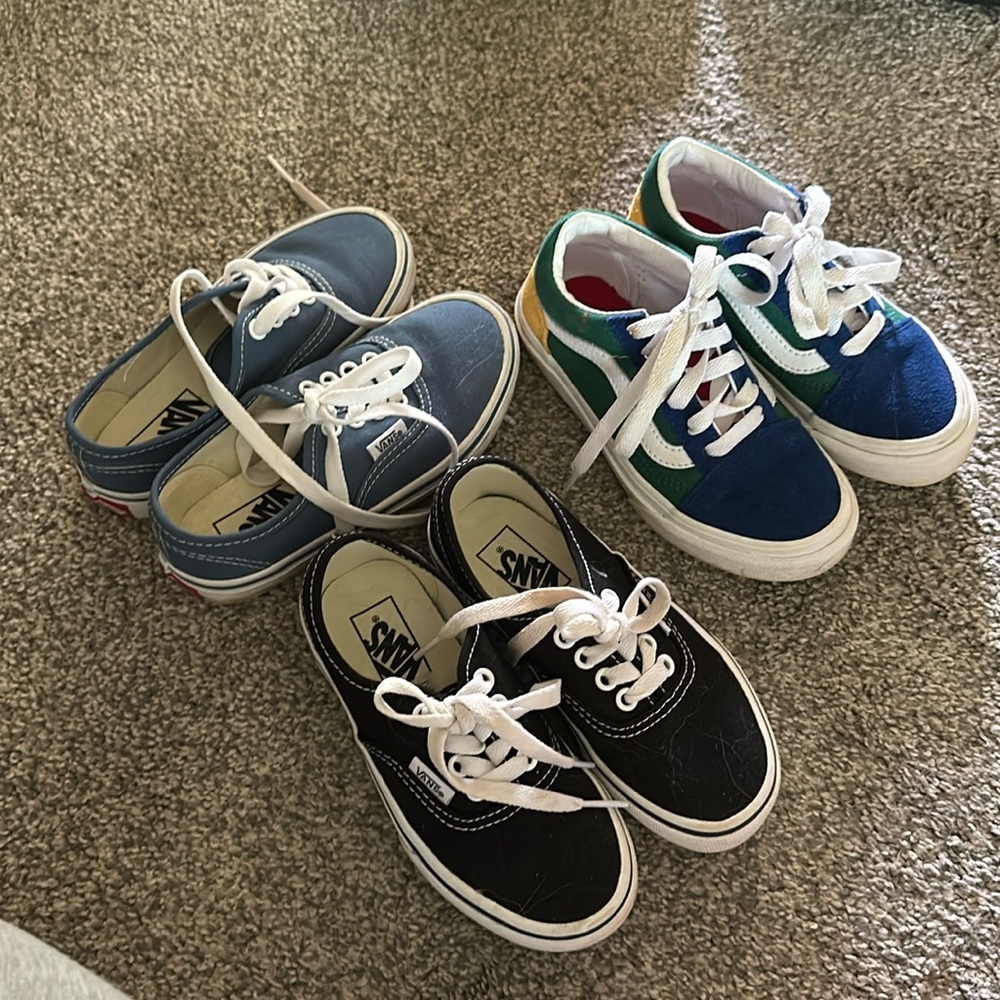 Boys shoe bundle 3 pairs of Vans,  they are all gently worn.